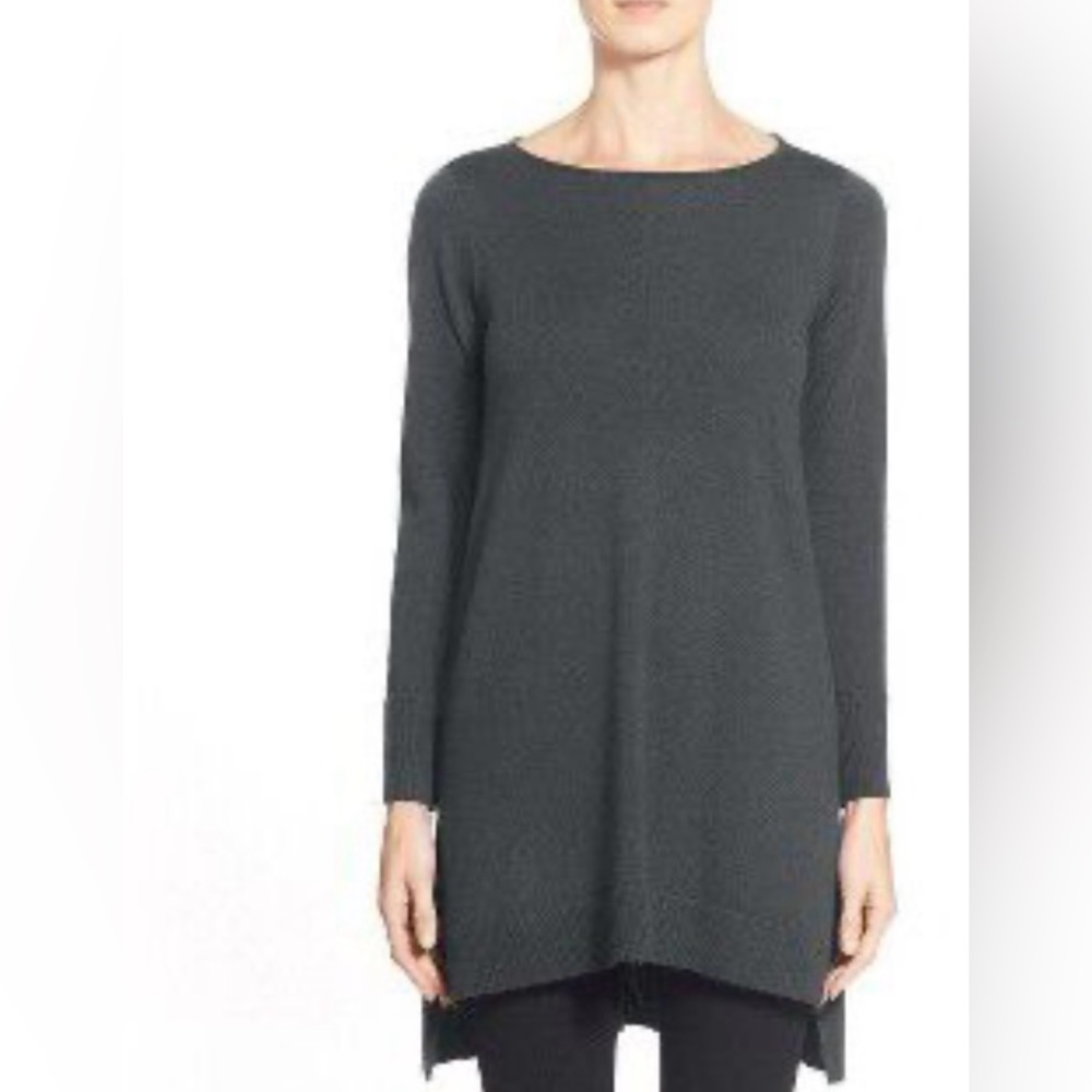Eileen Fisher 100% Merino Wool Italian Yarn Tunic Sweater Size XS